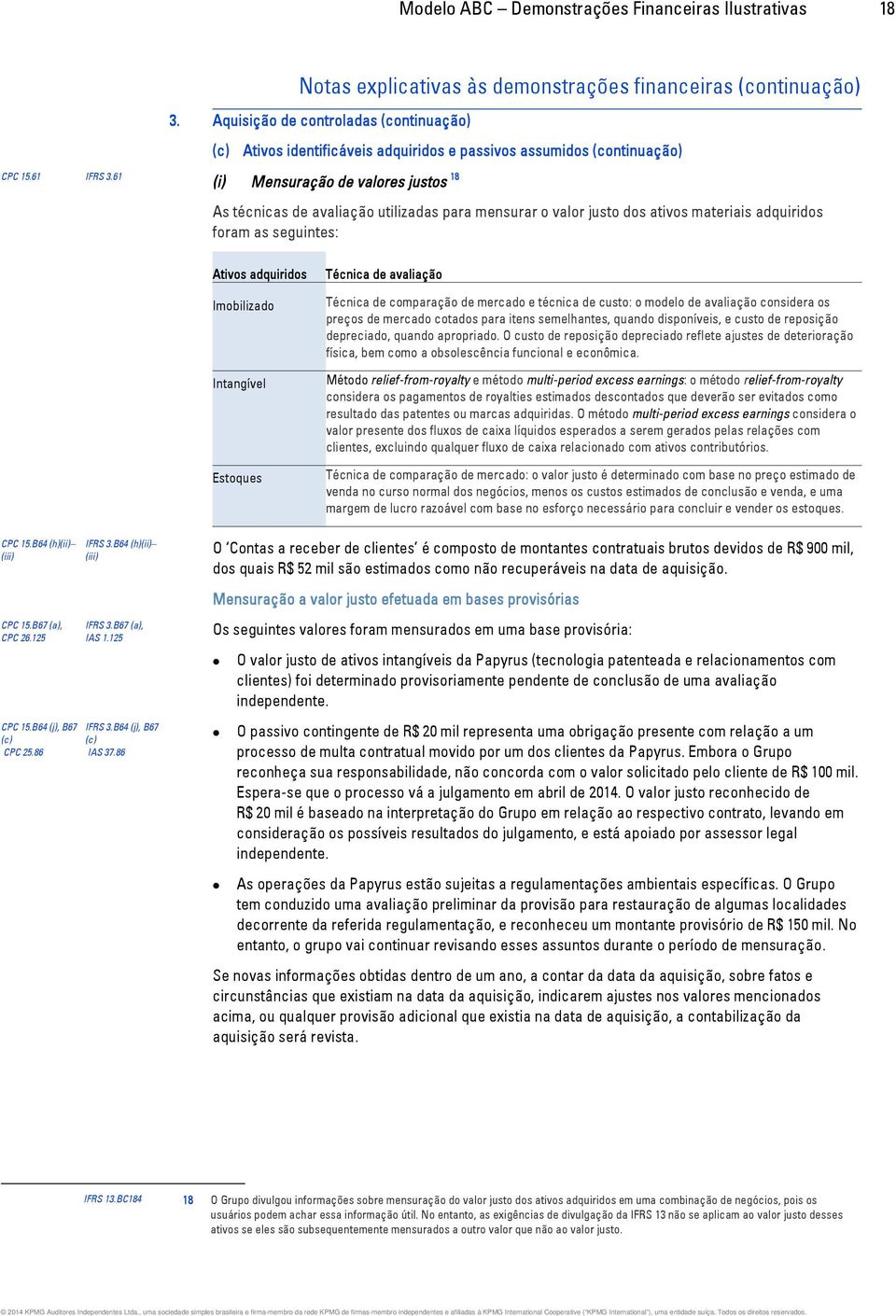 Estoques Técnica de avaliação Técnica de comparação de mercado e técnica de custo: o modelo de avaliação considera os preços de mercado cotados para itens semelhantes, quando disponíveis, e custo de