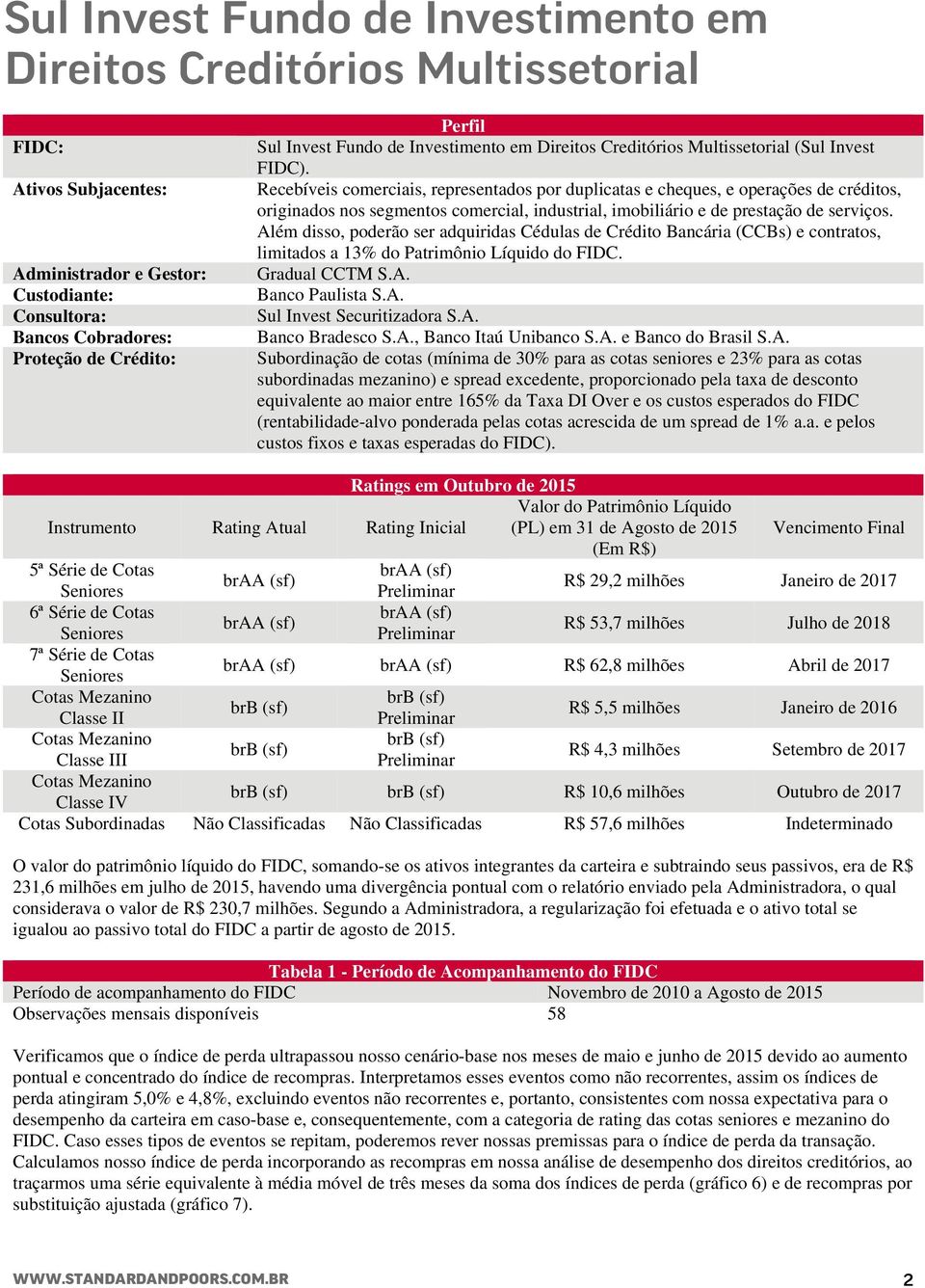 Recebíveis comerciais, representados por duplicatas e cheques, e operações de créditos, originados nos segmentos comercial, industrial, imobiliário e de prestação de serviços.