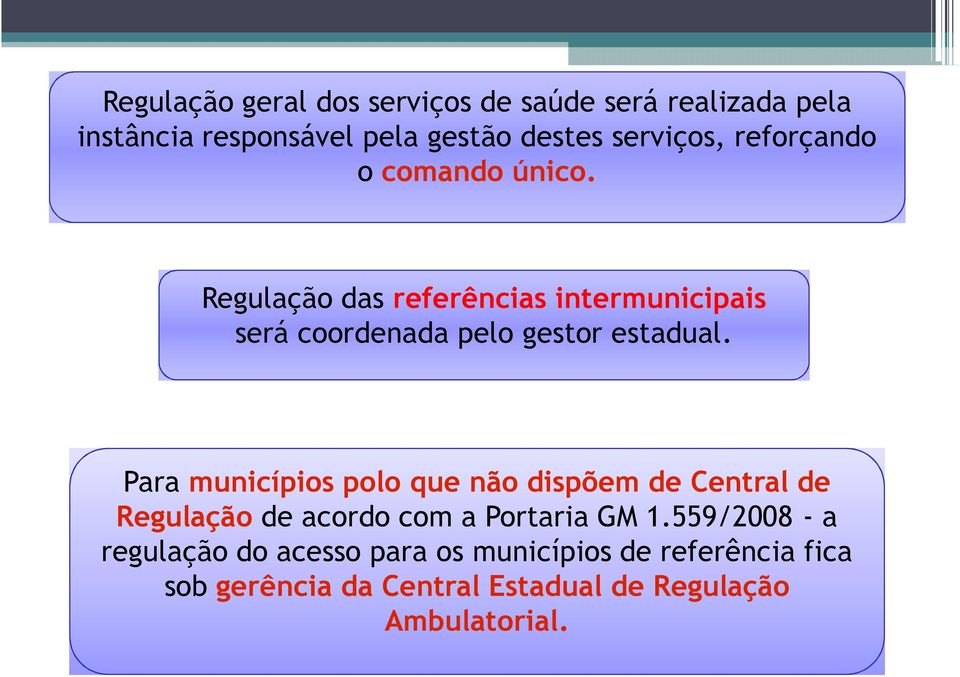 Para municípios polo que não dispõem de Central de Regulação de acordo com a Portaria GM 1.