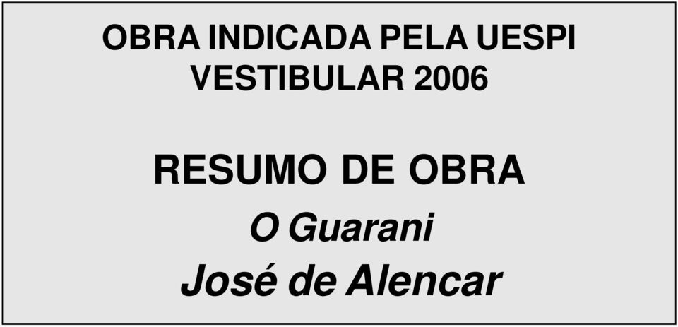 2006 RESUMO DE OBRA