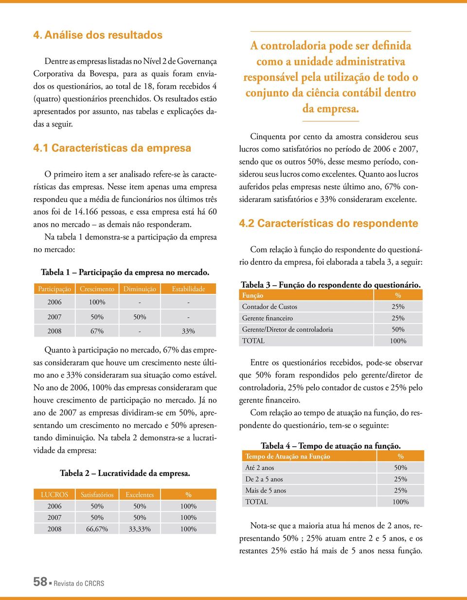 1 Características da empresa O primeiro item a ser analisado refere-se às características das empresas.