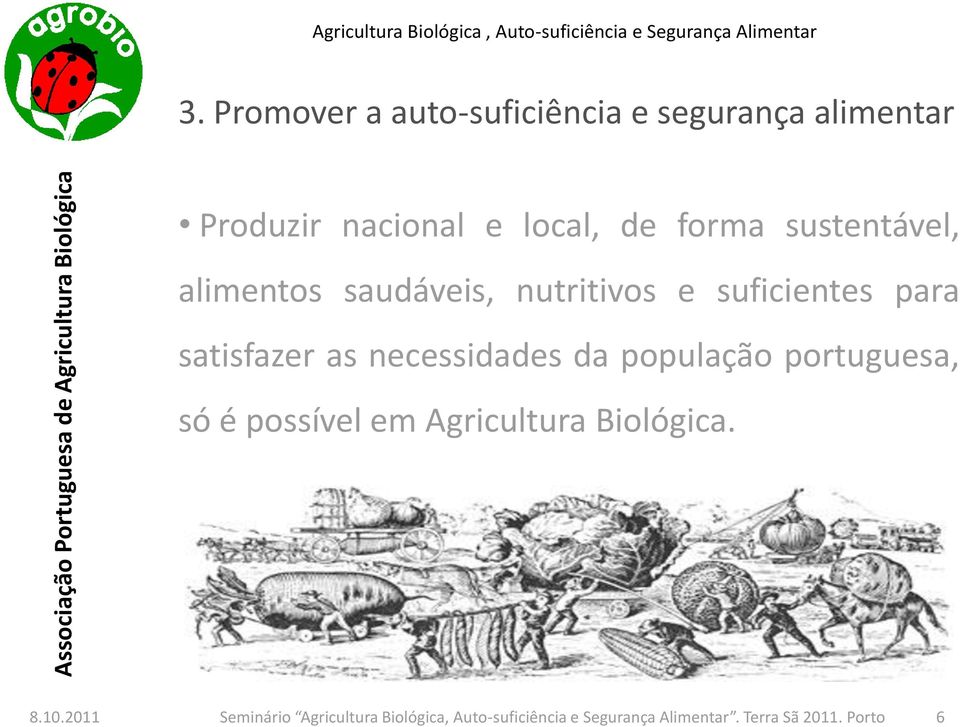necessidades da população portuguesa, só é possível em Agricultura Biológica. 8.10.