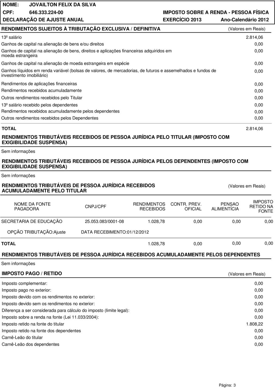 moeda estrangeira em espécie Ganhos líquidos em renda variável (bolsas de valores, de mercadorias, de futuros e assemelhados e fundos de investimento imobiliário) Rendimentos de aplicações