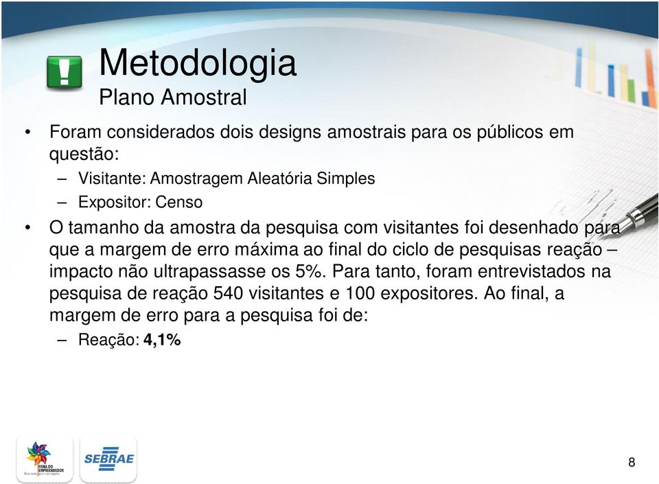 margem de erro máxima ao final do ciclo de pesquisas reação impacto não ultrapassasse os 5%.