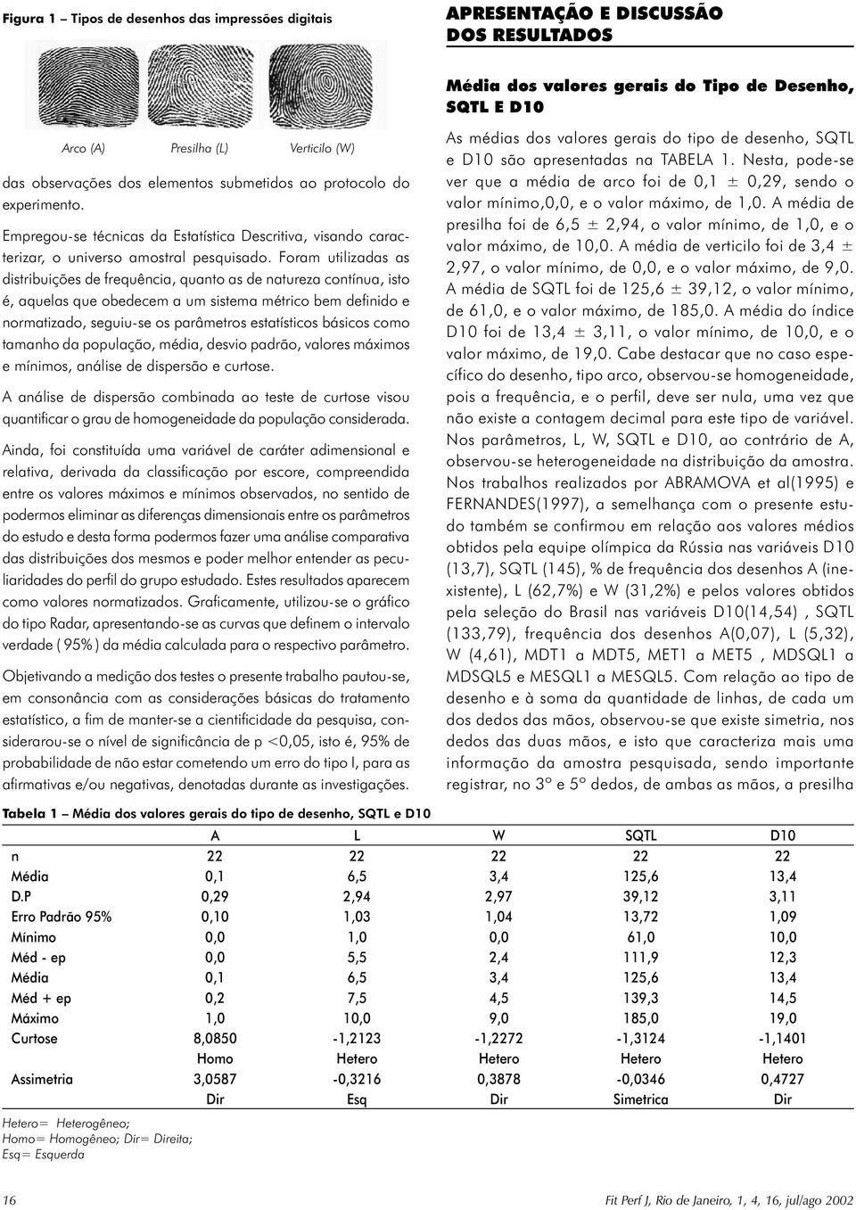 Foram utilizadas as distribuições de frequência, quanto as de natureza contínua, isto é, aquelas que obedecem a um sistema métrico bem defi nido e normatizado, seguiu-se os parâmetros estatísticos