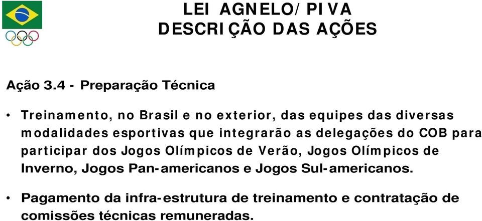 esportivas que integrarão as delegações do COB para participar dos Jogos Olím picos de Verão, Jogos