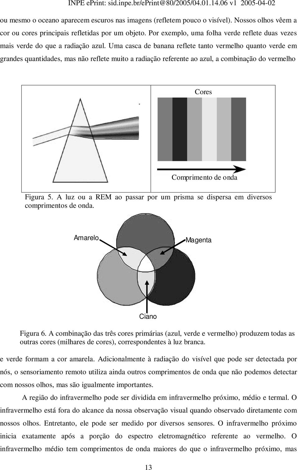 Uma casca de banana reflete tanto vermelho quanto verde em grandes quantidades, mas não reflete muito a radiação referente ao azul, a combinação do vermelho Cores Comprimento de onda Figura 5.