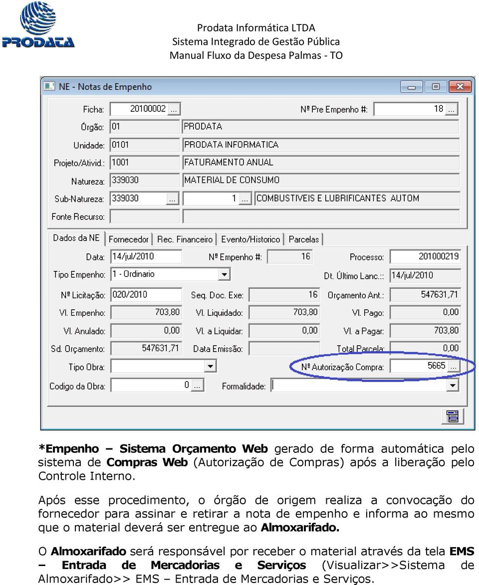 Após esse procedimento, o órgão de origem realiza a convocação do fornecedor para assinar e retirar a nota de empenho e informa ao