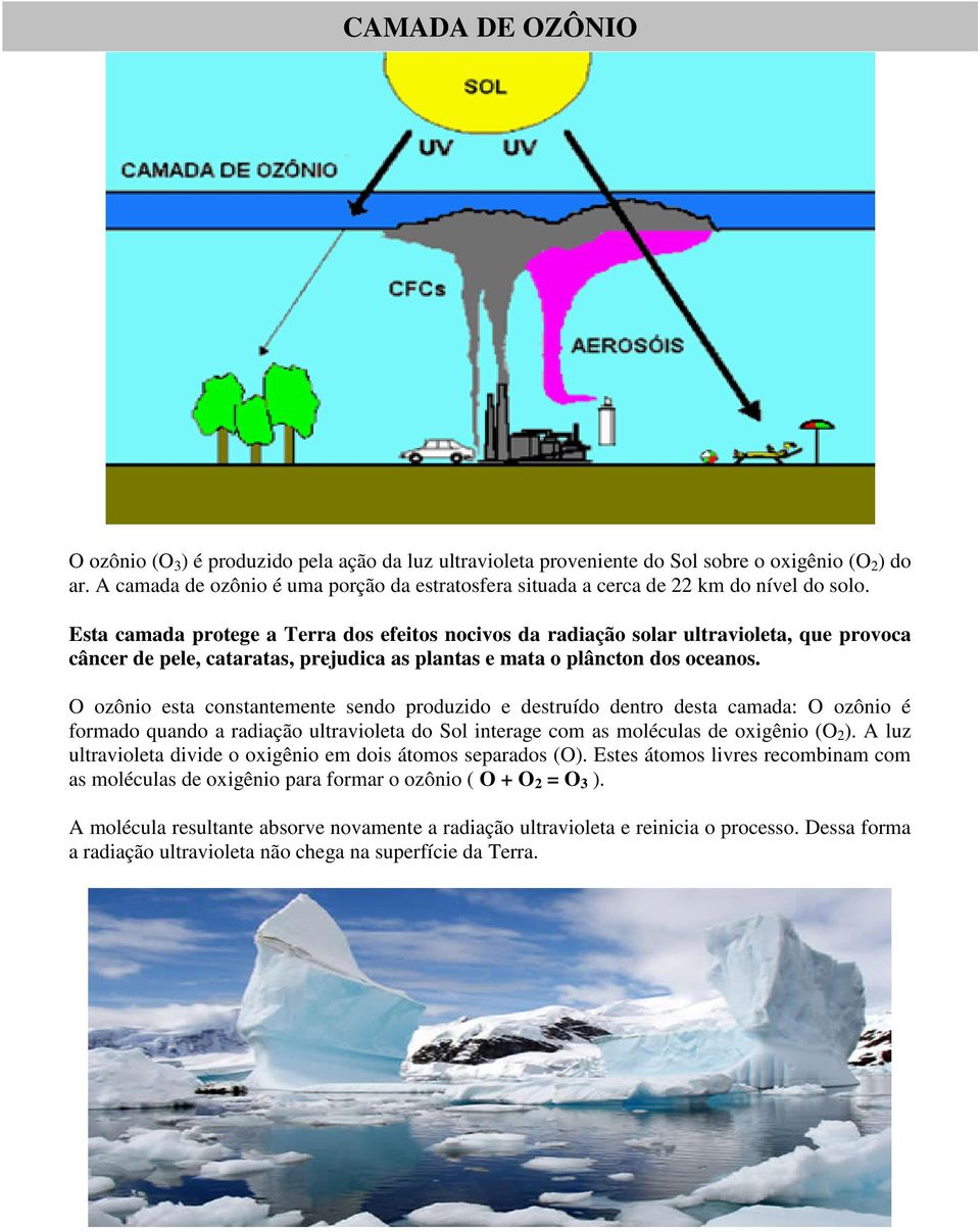 Esta camada protege a Terra dos efeitos nocivos da radiação solar ultravioleta, que provoca câncer de pele, cataratas, prejudica as plantas e mata o plâncton dos oceanos.