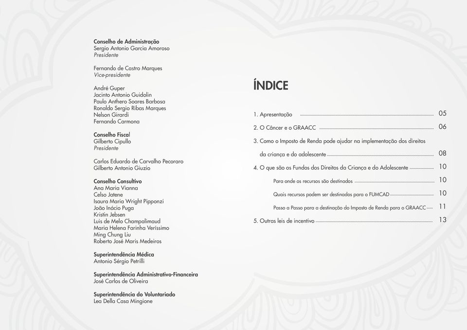 Giuzio Conselho Consultivo Ana Maria Vianna Celso Jatene Isaura Maria Wright Pipponzi João Inácio Puga Kristin Jebsen Luis de Melo Champalimaud Maria Helena Farinha Veríssimo Ming Chung Liu Roberto