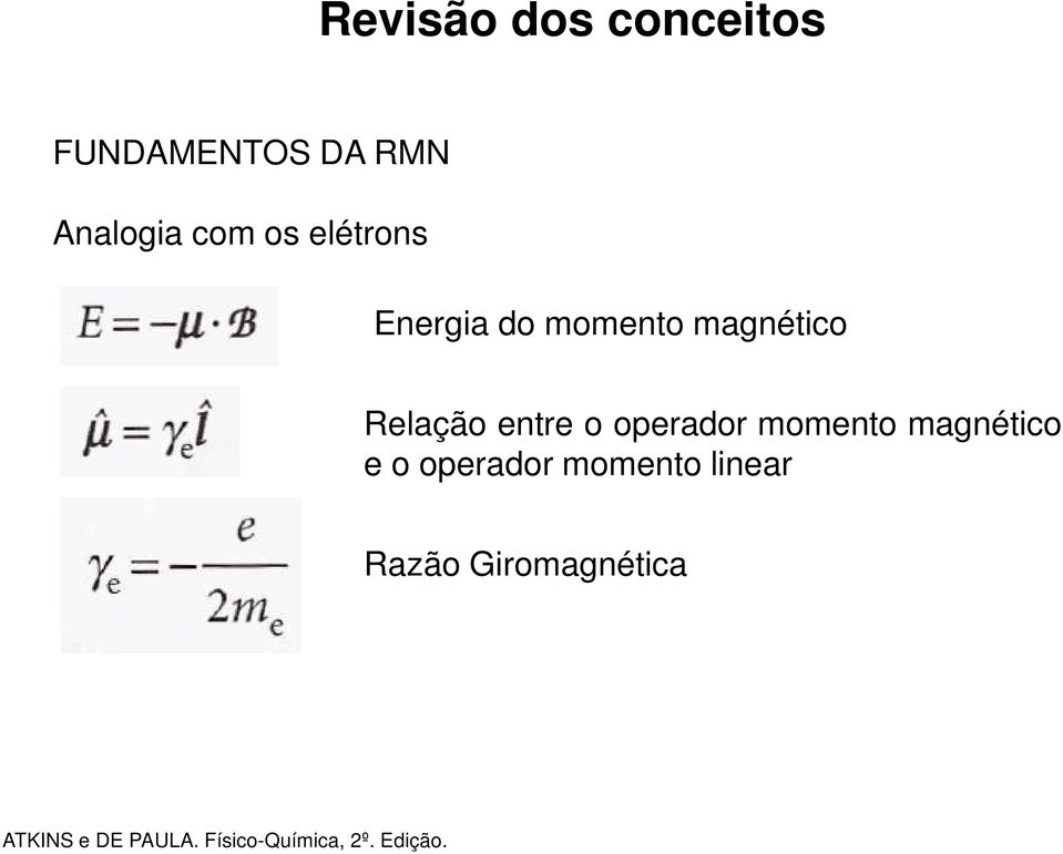 operador momento magnético e o operador momento linear