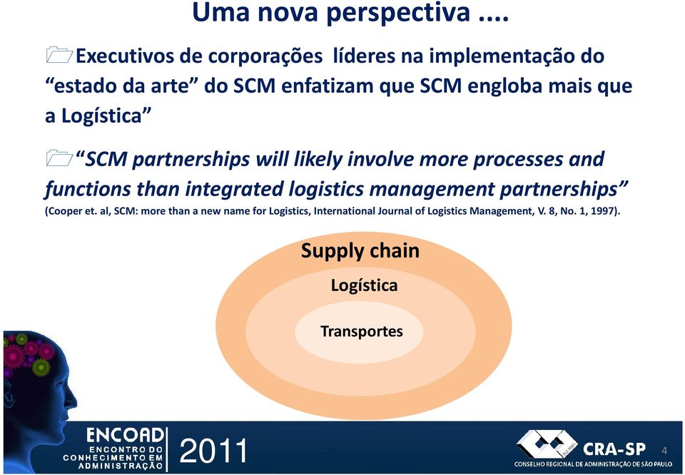 mais que a Logística SCM partnerships will likely involve more processes and functions than integrated