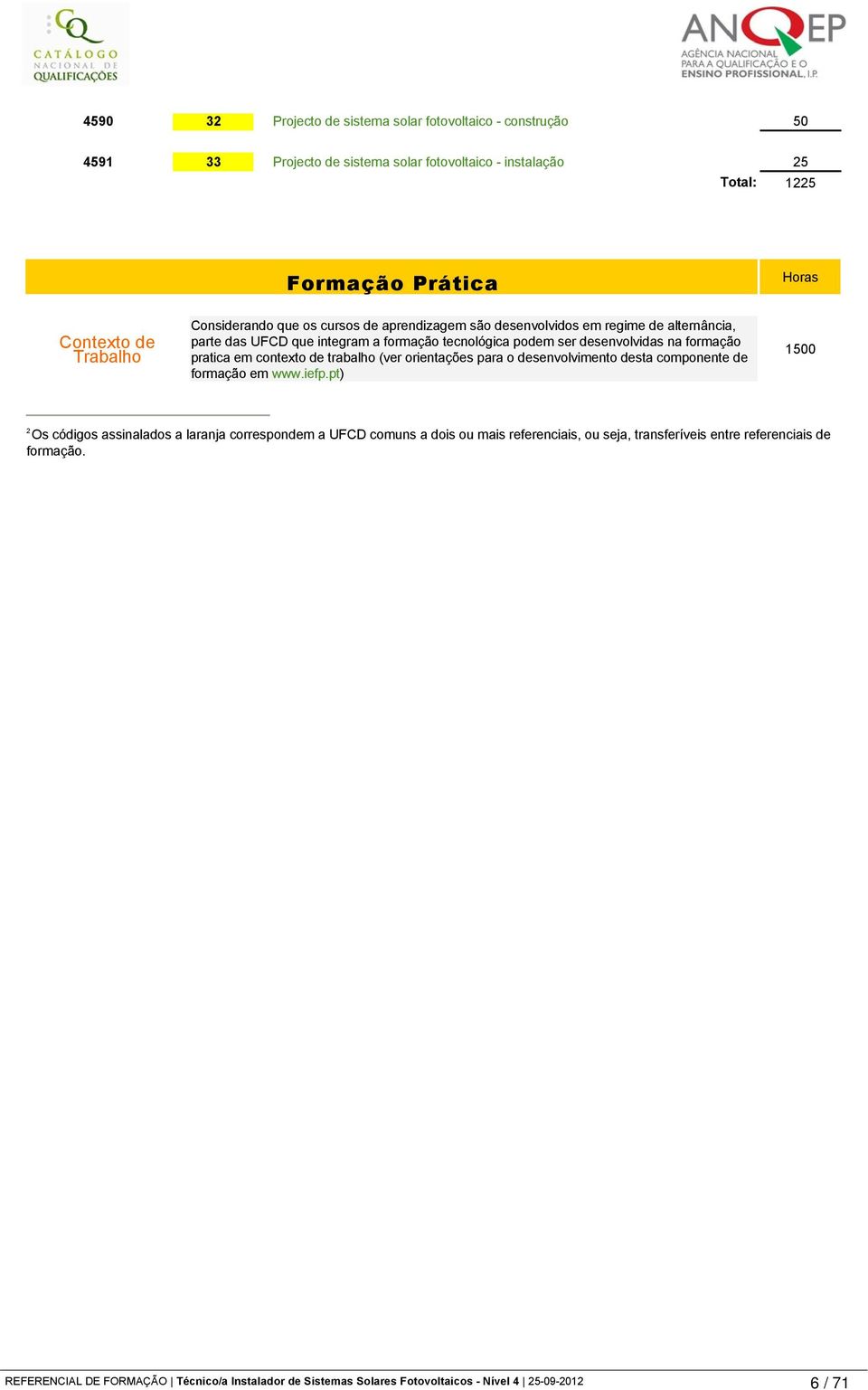 em contexto de trabalho (ver orientações para o desenvolvimento desta componente de formação em www.iefp.