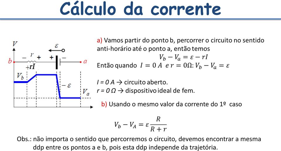 : não importa o sentido que percorremos o circuito,