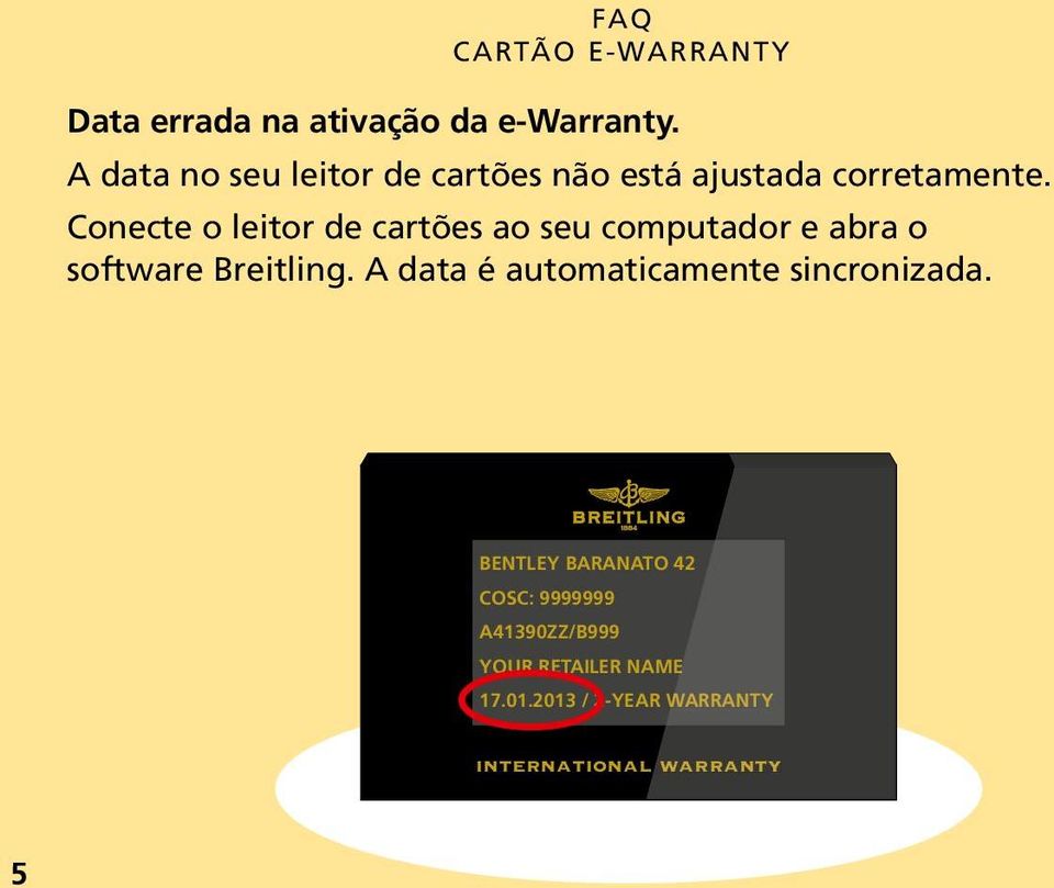 Conecte o leitor de cartões ao seu computador e abra o software Breitling.