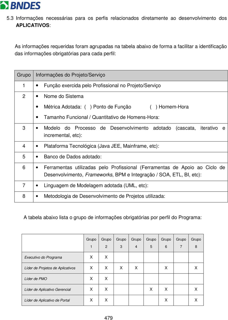 Homem-Hora Tamanho Funcional / Quantitativo de Homens-Hora: 3 Modelo do Processo de Desenvolvimento adotado (cascata, iterativo e incremental, etc): 4 Plataforma Tecnológica (Java JEE, Mainframe,