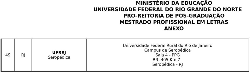 LETRAS 49 RJ UFRRJ Seropédica Universidade Federal Rural do Rio