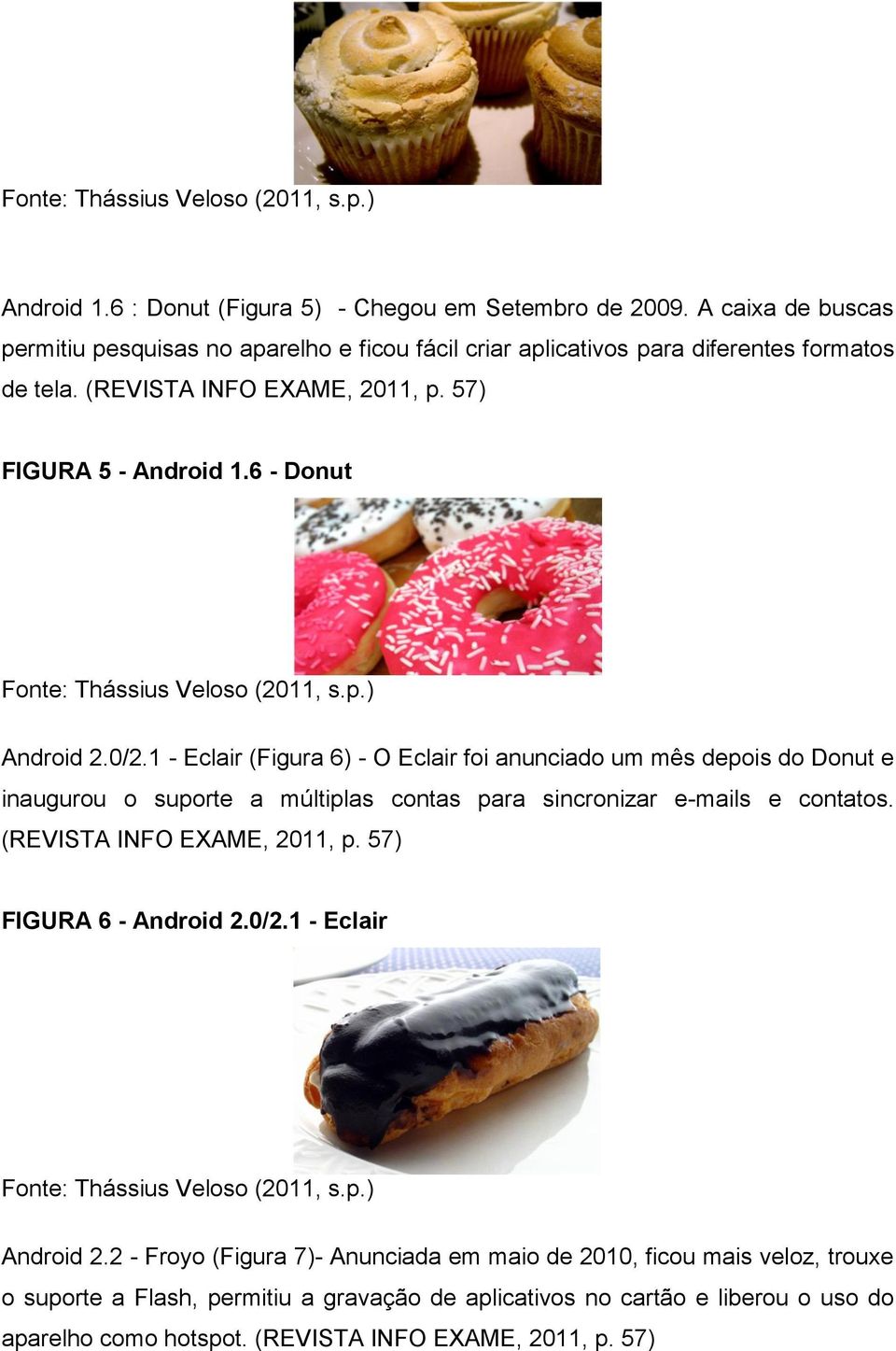 6 - Donut Fonte: Thássius Veloso (2011, s.p.) Android 2.0/2.