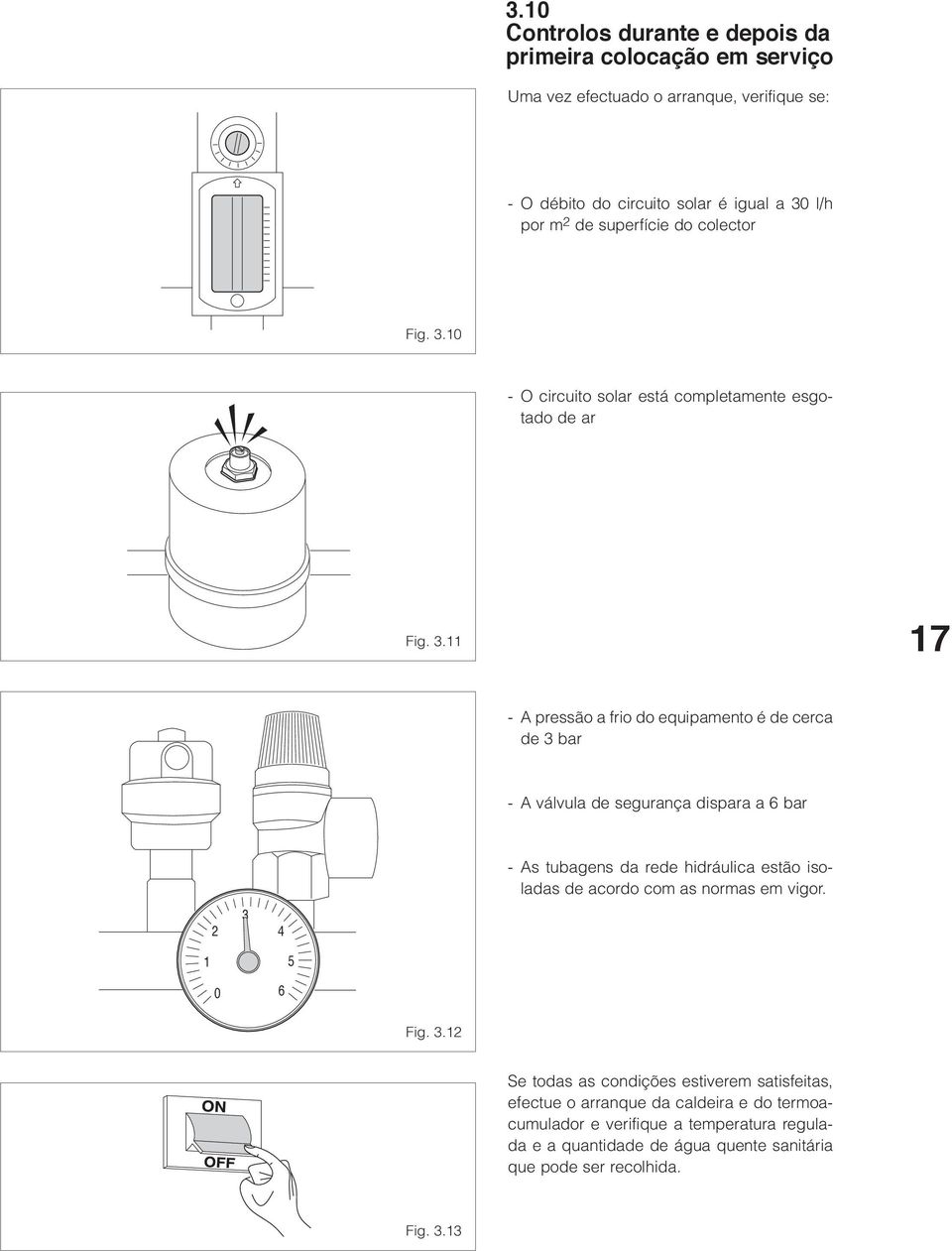 10 - O circuito solar está completamente esgotado de ar Fig. 3.