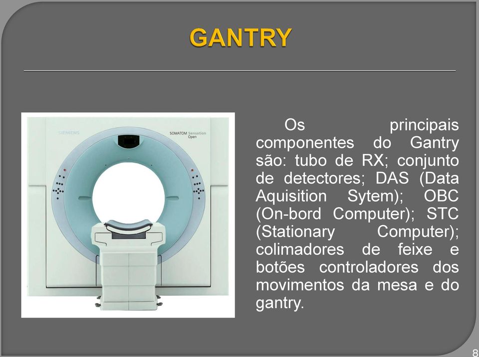 (On-bord Computer); STC (Stationary Computer); colimadores