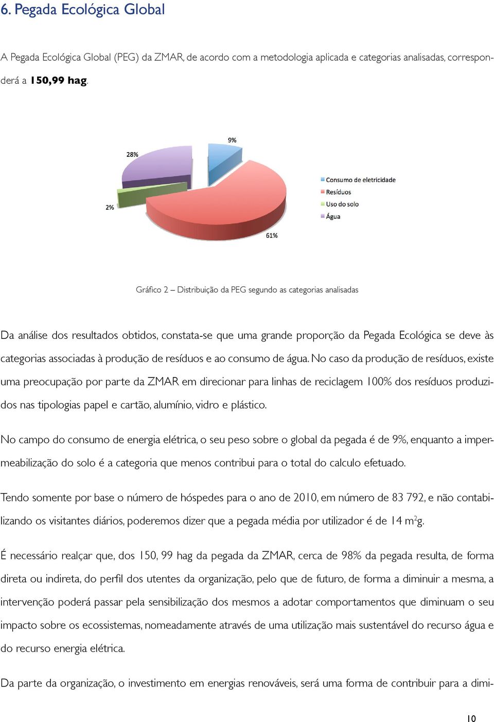 de resíduos e ao consumo de água.