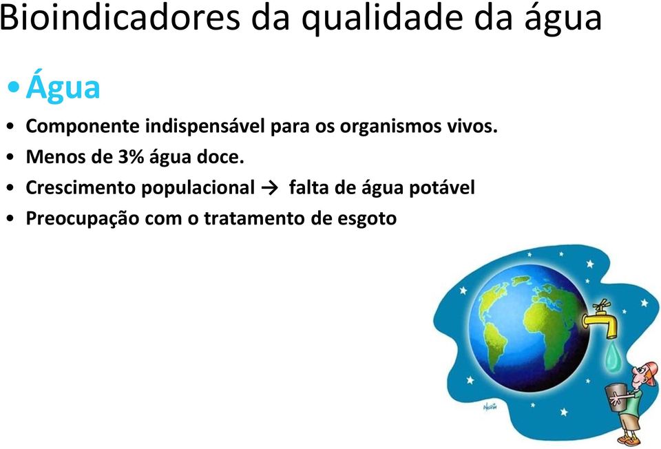 Menos de 3% água doce.