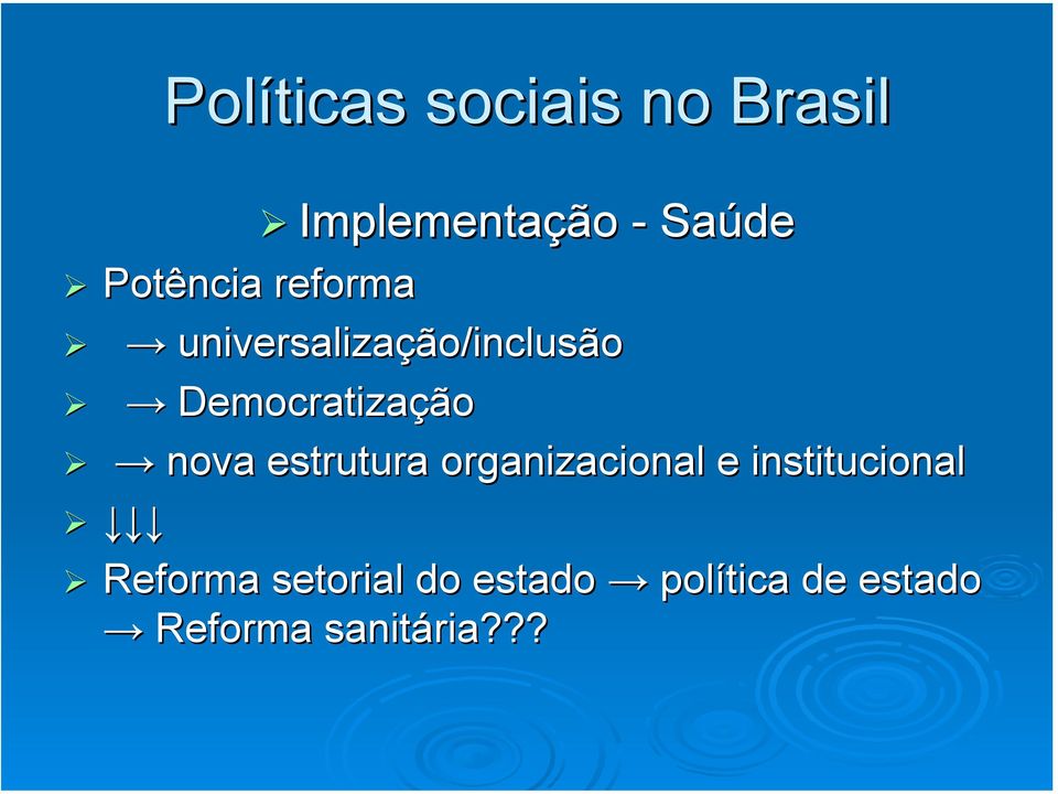 nova estrutura organizacional e institucional