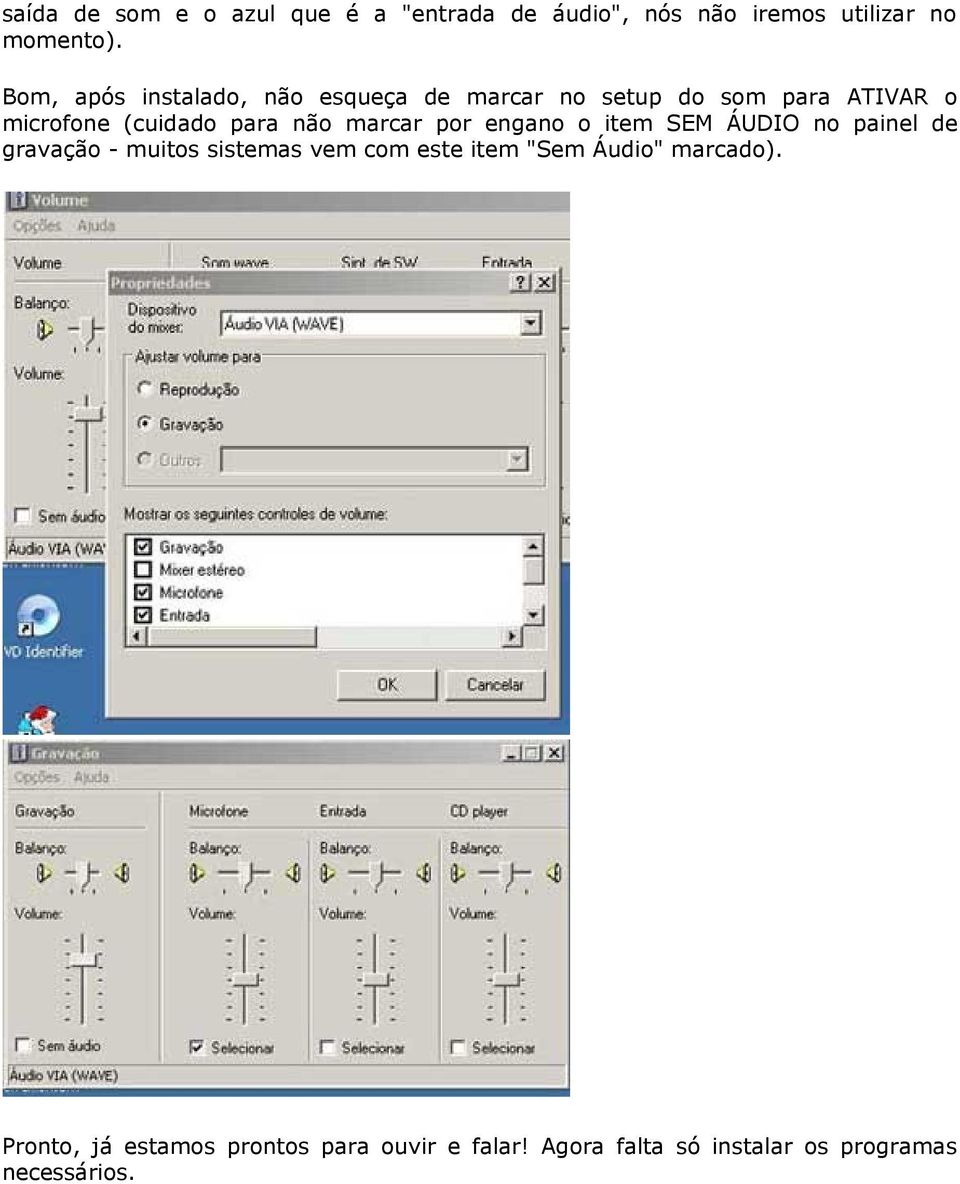 não marcar por engano o item SEM ÁUDIO no painel de gravação - muitos sistemas vem com este item