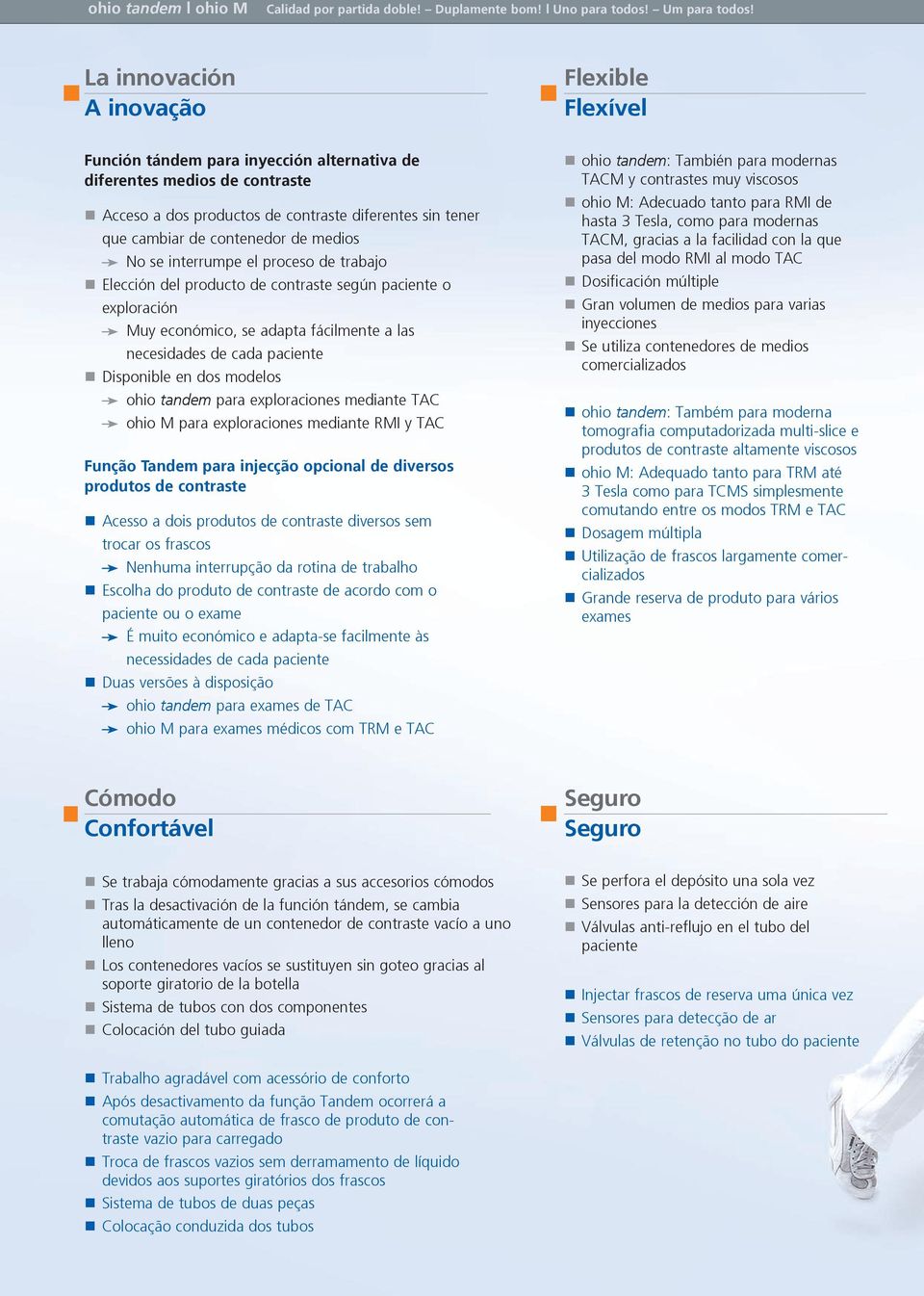 contenedor de medios No se interrumpe el proceso de trabajo Elección del producto de contraste según paciente o exploración Muy económico, se adapta fácilmente a las necesidades de cada paciente