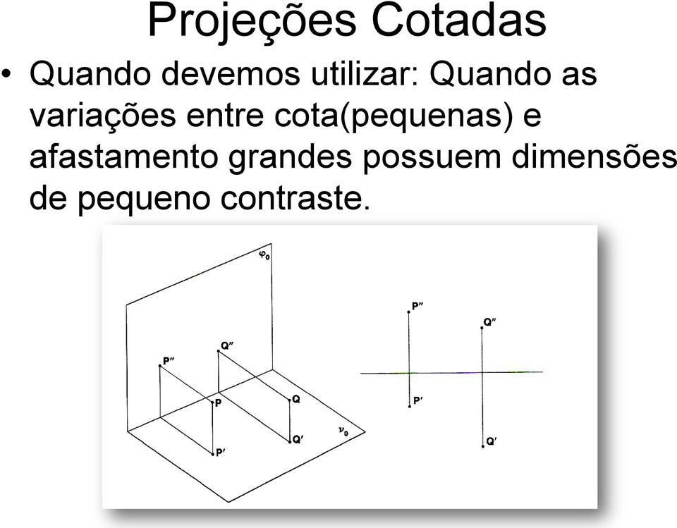 cota(pequenas) e afastamento grandes