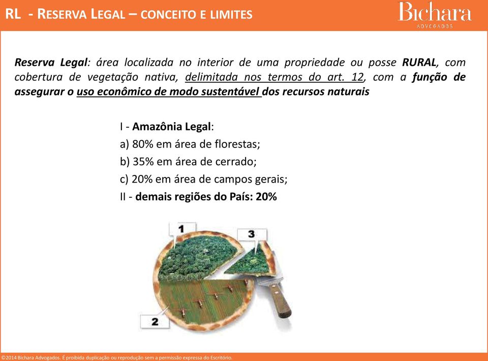 12, com a função de assegurar o uso econômico de modo sustentável dos recursos naturais I - Amazônia Legal: a) 80% em área de