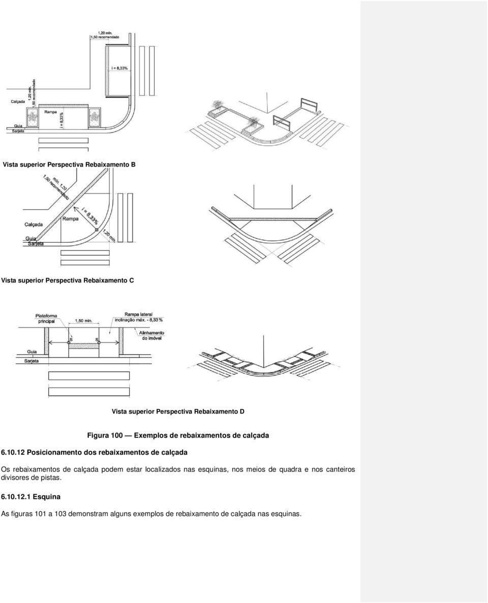 Exemplos de rebaixamentos de calçada 6.10.