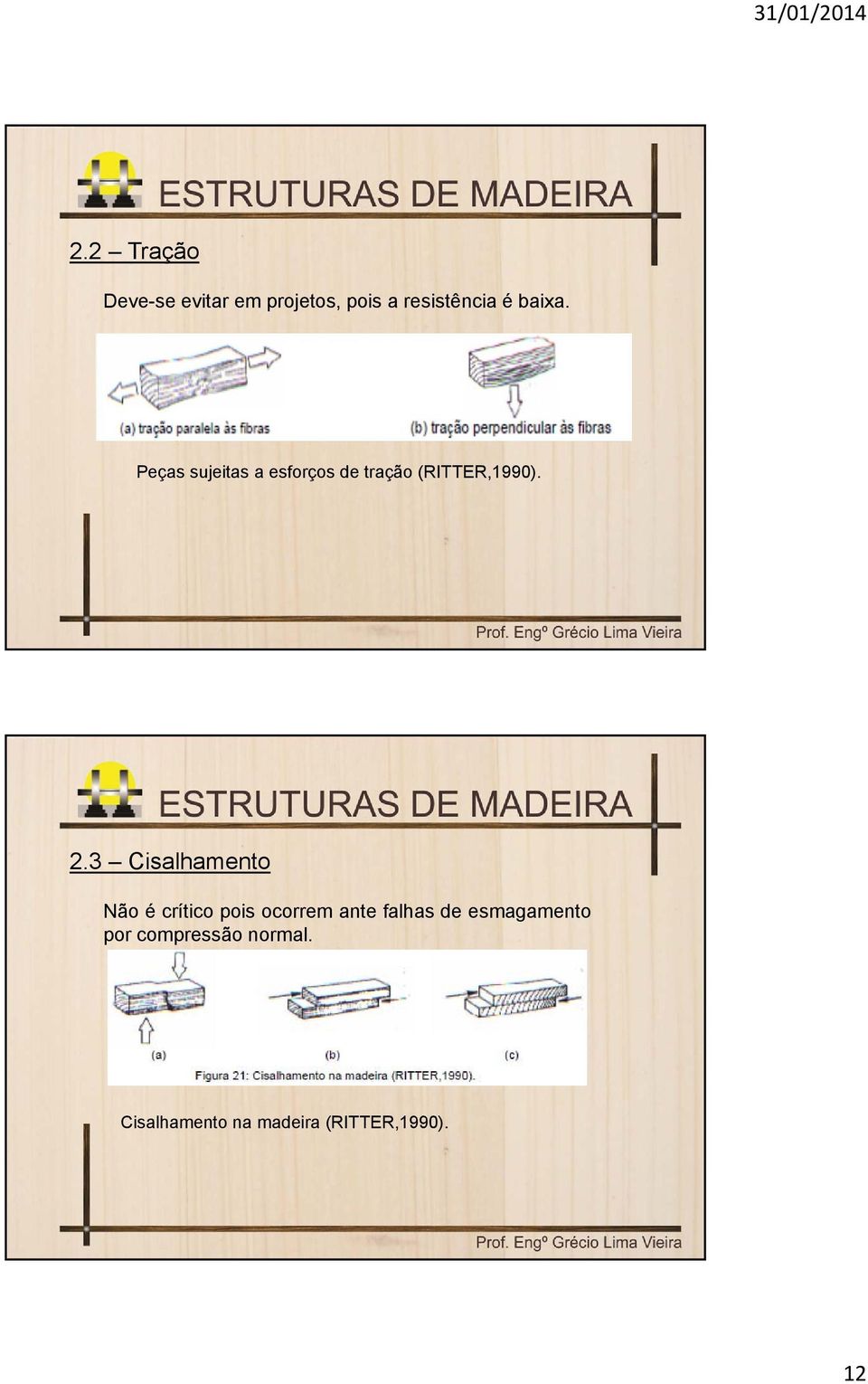 3 Cisalhamento Não é crítico pois ocorrem ante falhas de