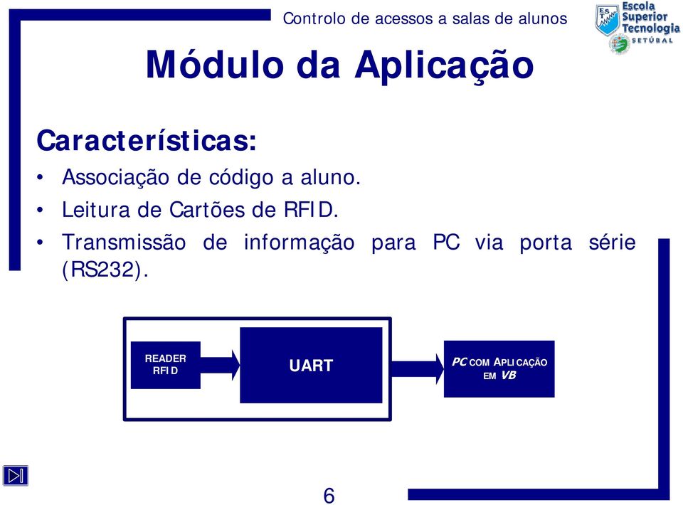 Transmissão de informação para PC via porta