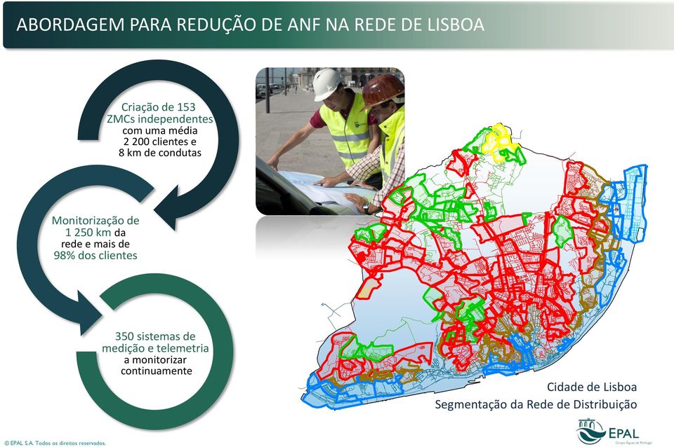 de 1 250 km da rede e mais de 98% dos clientes 350 sistemas de medição e