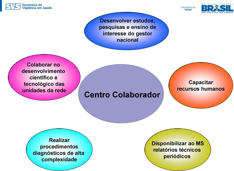 Centro Colaborador Capacitar recursos humanos Realizar procedimentos