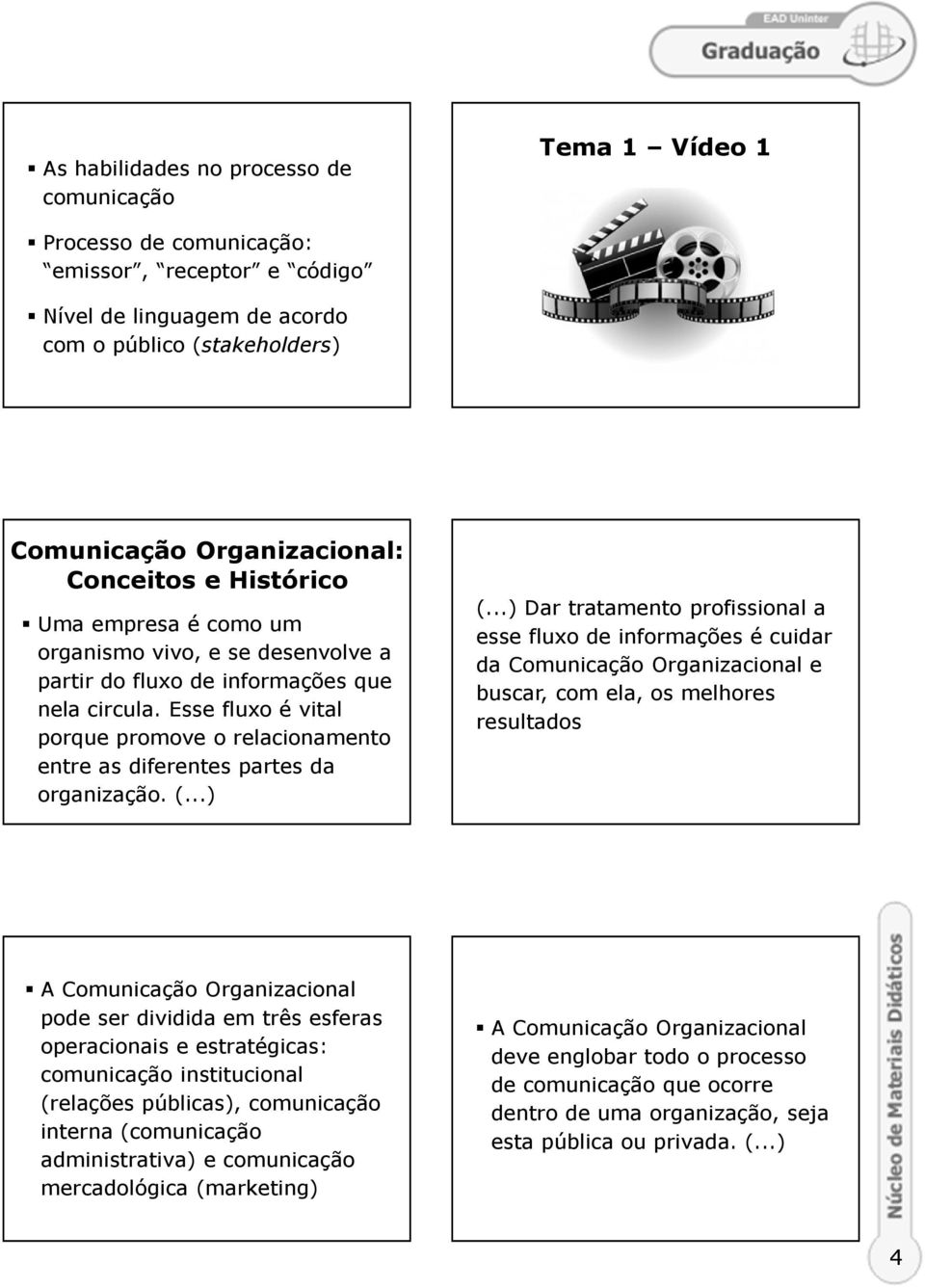 Esse fluxo é vital porque promove o relacionamento entre as diferentes partes da organização. (...) (.