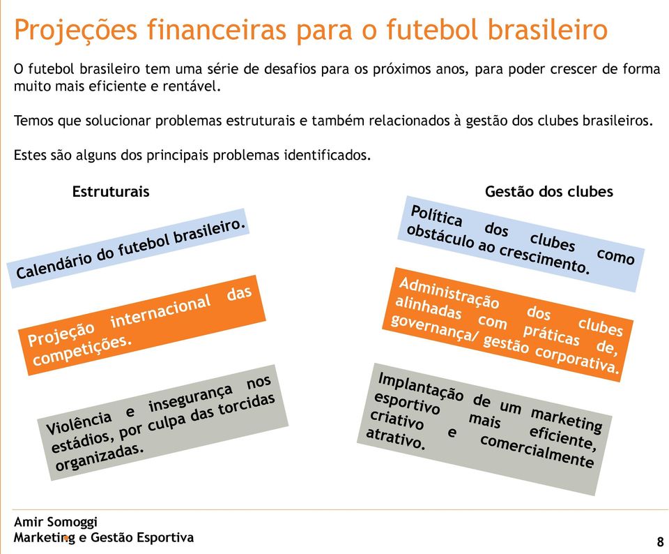 Temos que solucionar problemas estruturais e também relacionados à gestão dos clubes brasileiros.