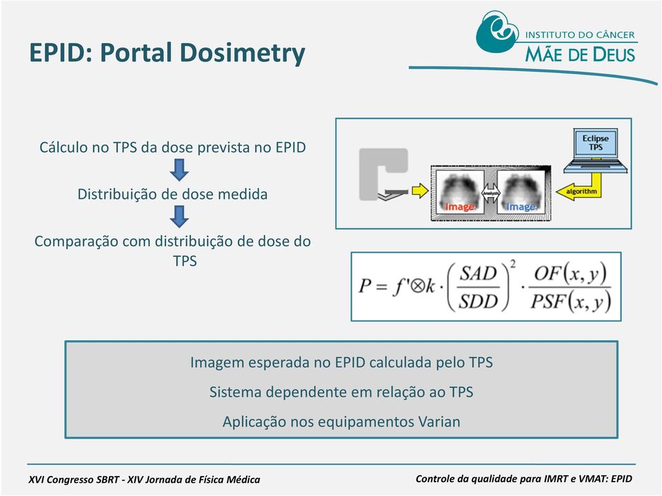 de dose do TPS Imagem esperada no EPID calculada pelo TPS