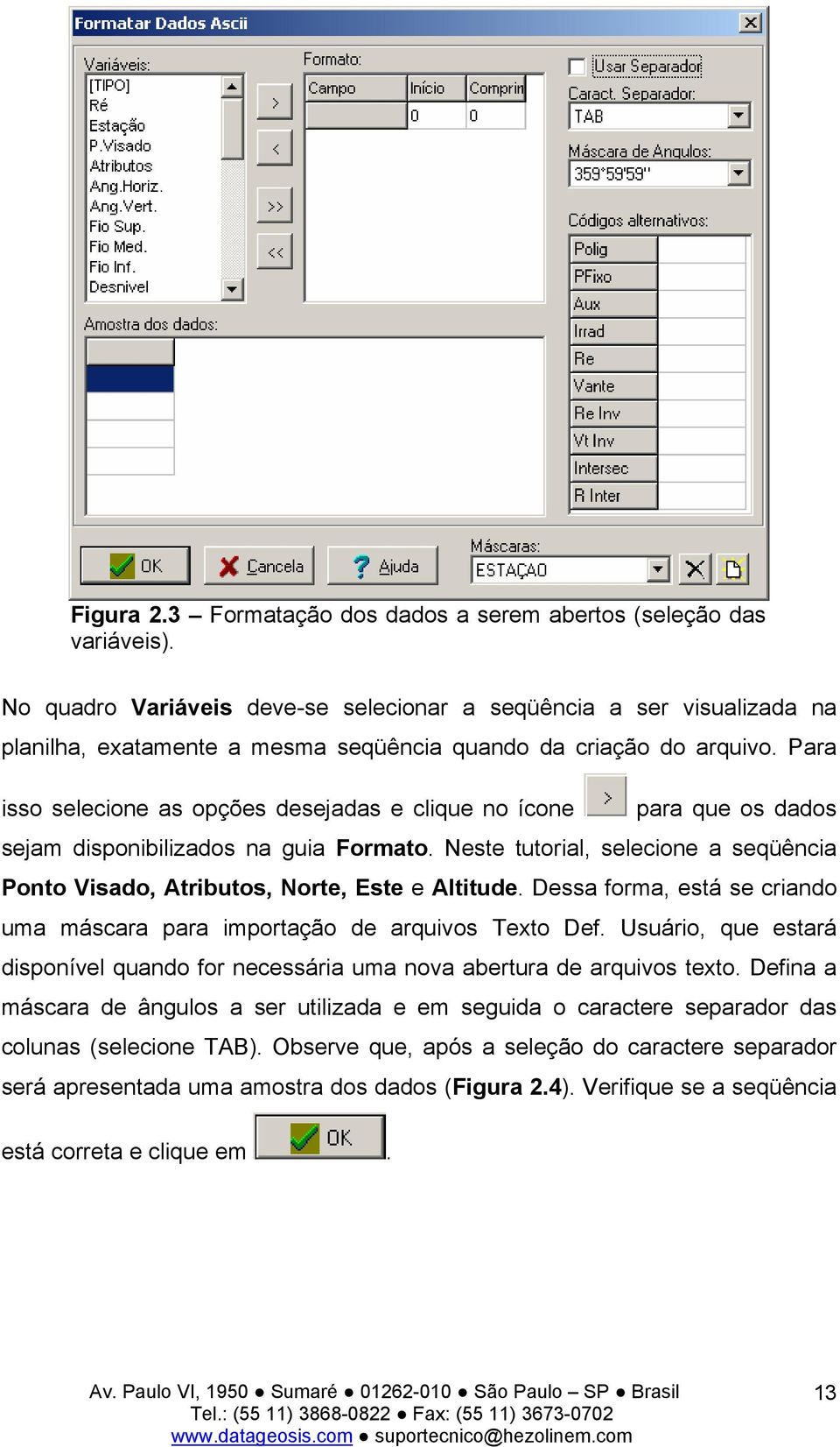 Para isso selecione as opções desejadas e clique no ícone para que os dados sejam disponibilizados na guia Formato.