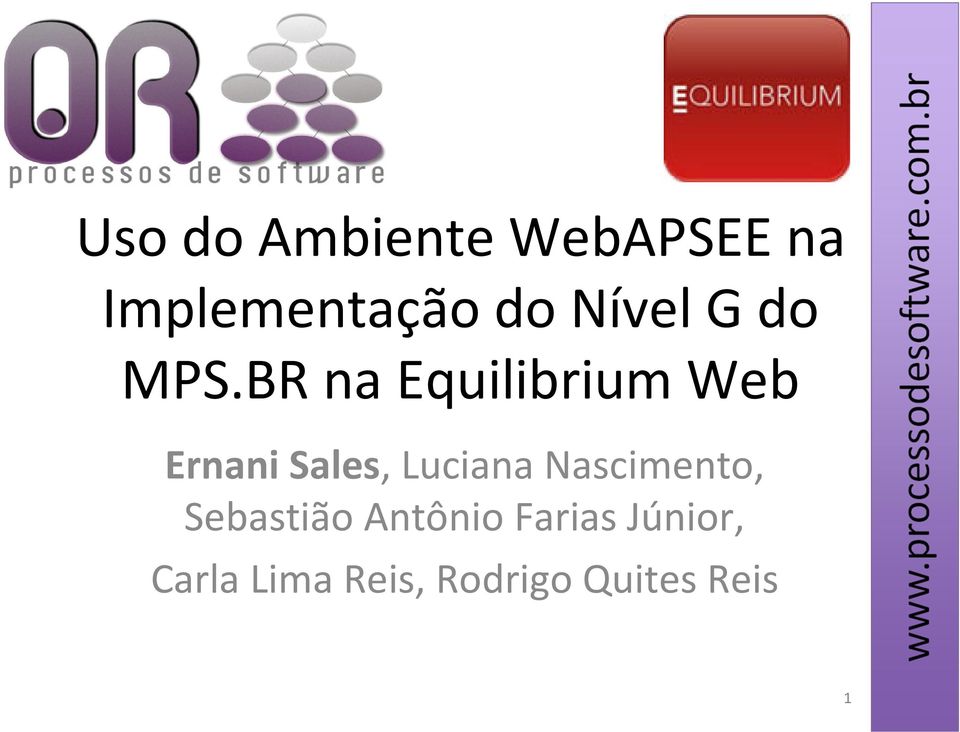 BR na Equilibrium Web Ernani Sales, Luciana