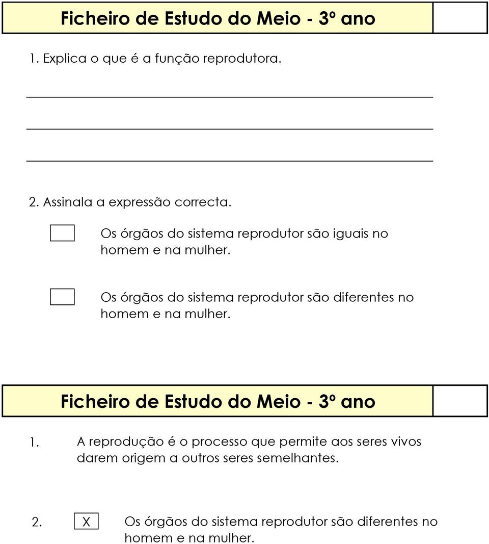 Os órgãos do sistema reprodutor são diferentes no homem e na mulher. 1.