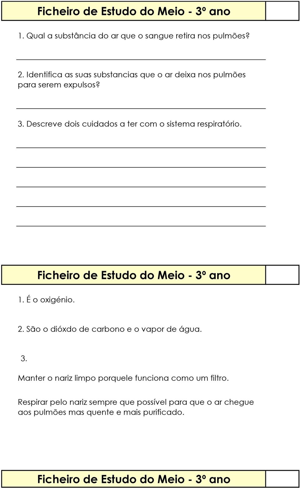 Descreve dois cuidados a ter com o sistema respiratório. 1. É o oxigénio. 2.