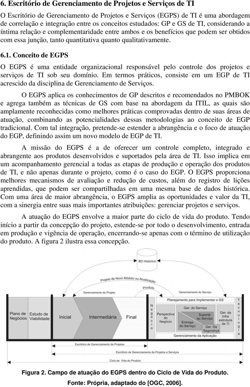 Conceito de EGPS O EGPS é uma entidade organizacional responsável pelo controle dos projetos e serviços de TI sob seu domínio.