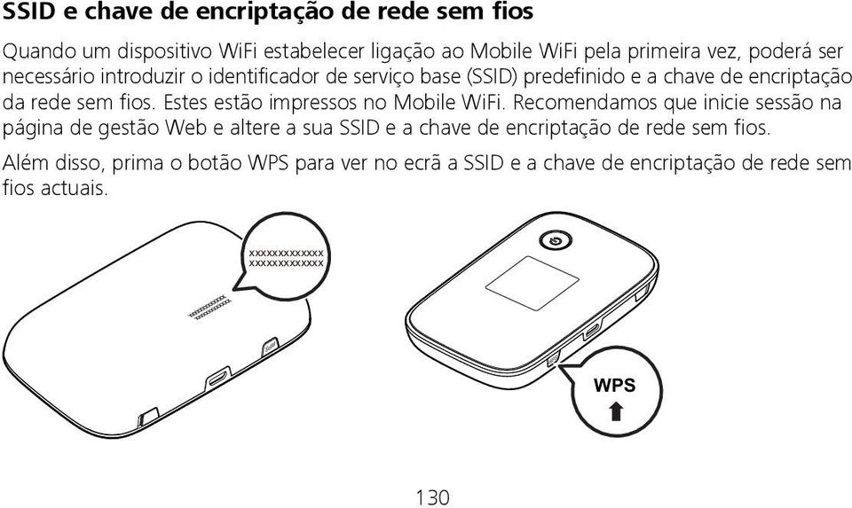 Estes estão impressos no Mobile WiFi.