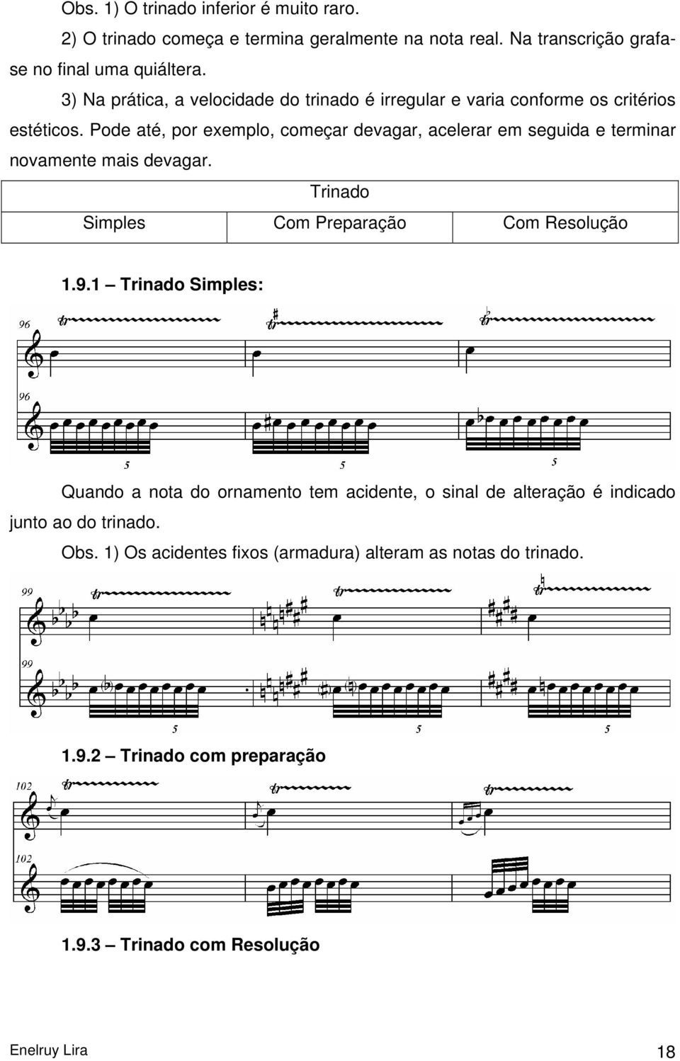 Pode até, por exemplo, começar devagar, acelerar em seguida e terminar novamente mais devagar. Trinado Simples Com Preparação Com Resolução 1.9.