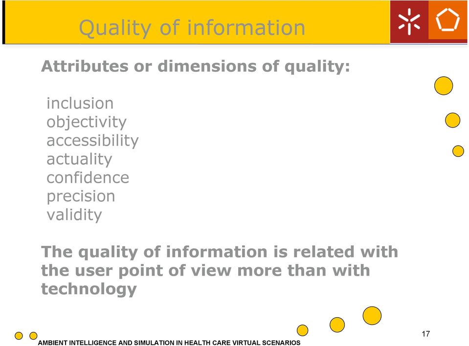 accessibility actuality confidence precision validity The