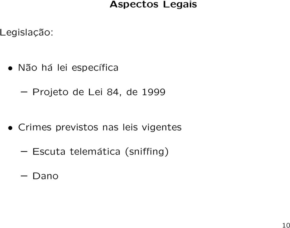 1999 Crimes previstos nas leis