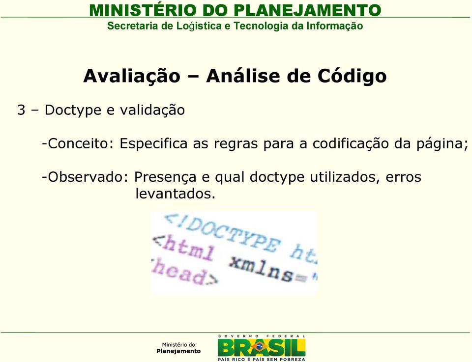 codificação da página; -Observado: