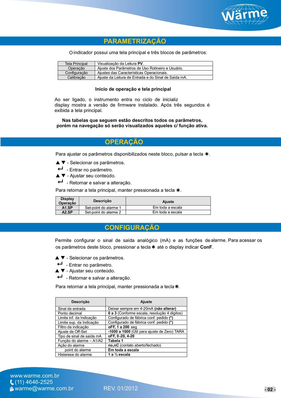 Início de operação e tela principal Ao ser ligado, o instrumento entra no ciclo de inicializ display mostra a versão de firmware instalado. Após três segundos é exibida a tela principal.